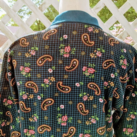 Vintage paisley houndstooth floral sweatshirt - Picture 6 of 7